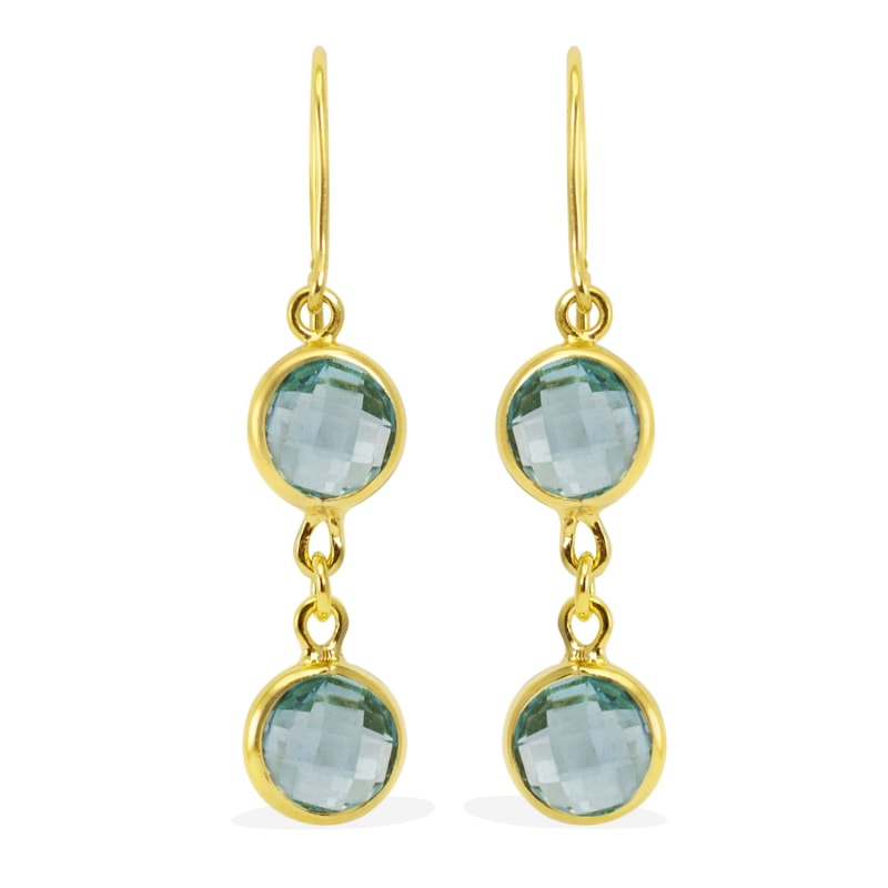 Thumbnail of Positano Gold-Plated Sky Blue Topaz Drop Earrings image