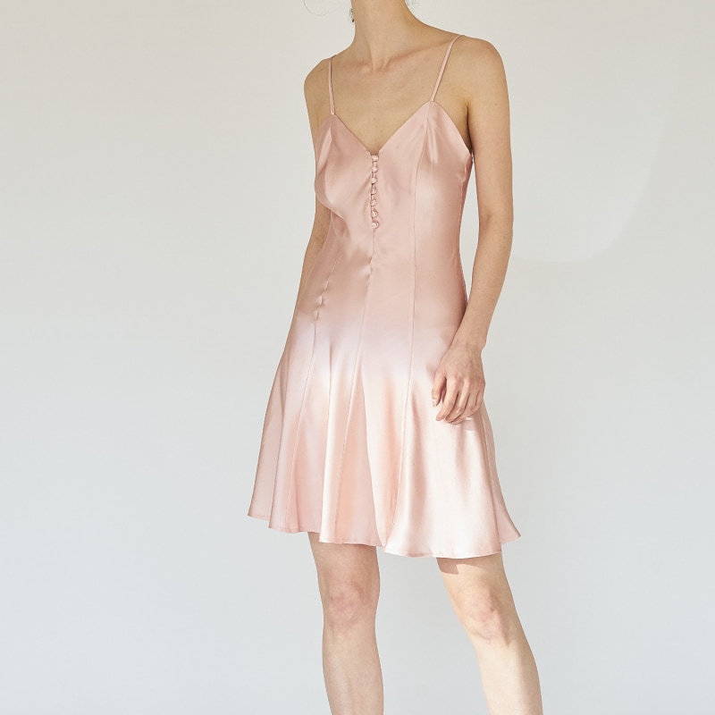 pink silk dress