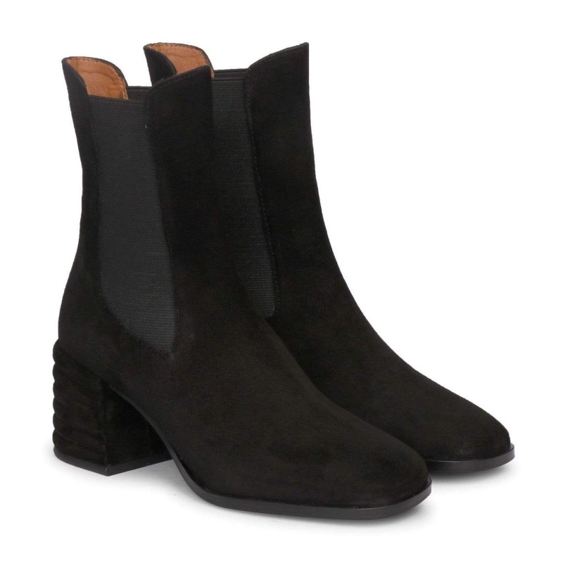 high suede ankle boots