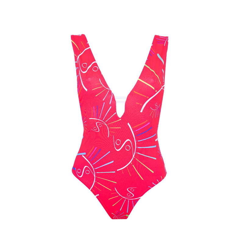 Thumbnail of Aulala X Frost - Sol Kissed One Piece Swimsuit - Pink & Purple image