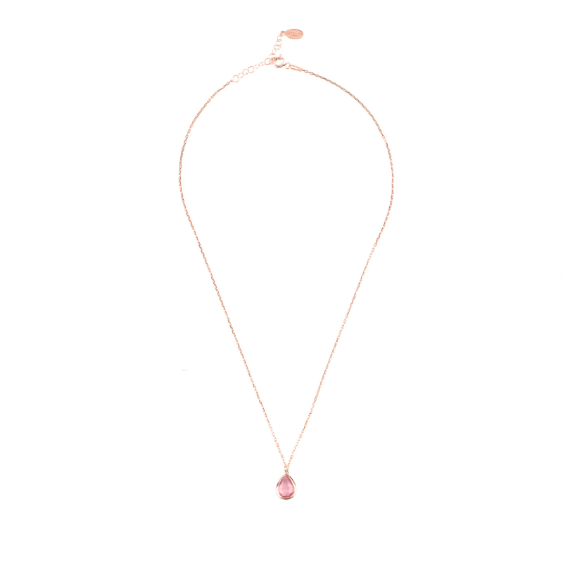 Thumbnail of Pisa Mini Teardrop Necklace Rosegold Pink Tourmaline image