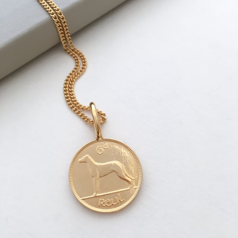 Thumbnail of Irish 6D Coin & Chain In Yellow Gold Plate image