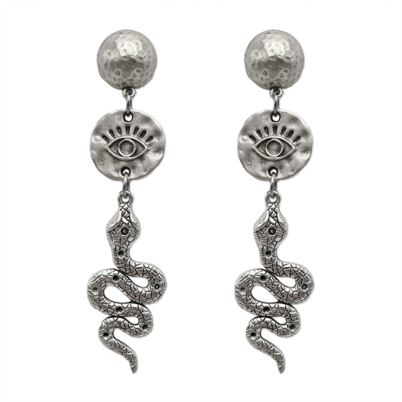 Thumbnail of Eye & Snake Silver Earrings image