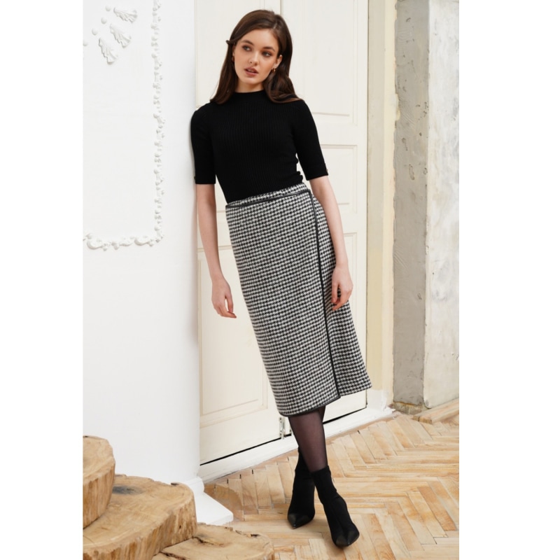 Thumbnail of Wrap Pied De Poule Skirt image