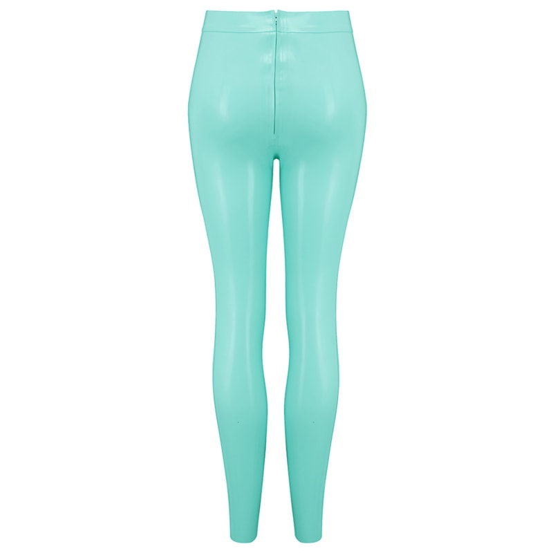 Bright Green Wet Look High Waisted Leggings