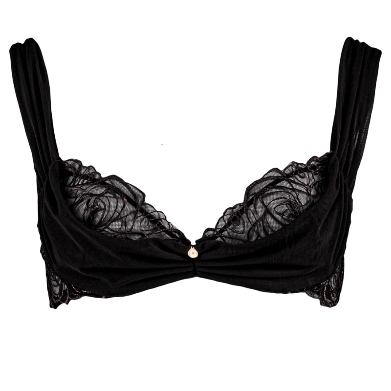 Lucy Lace & Tulle Bra Black, House of Silk