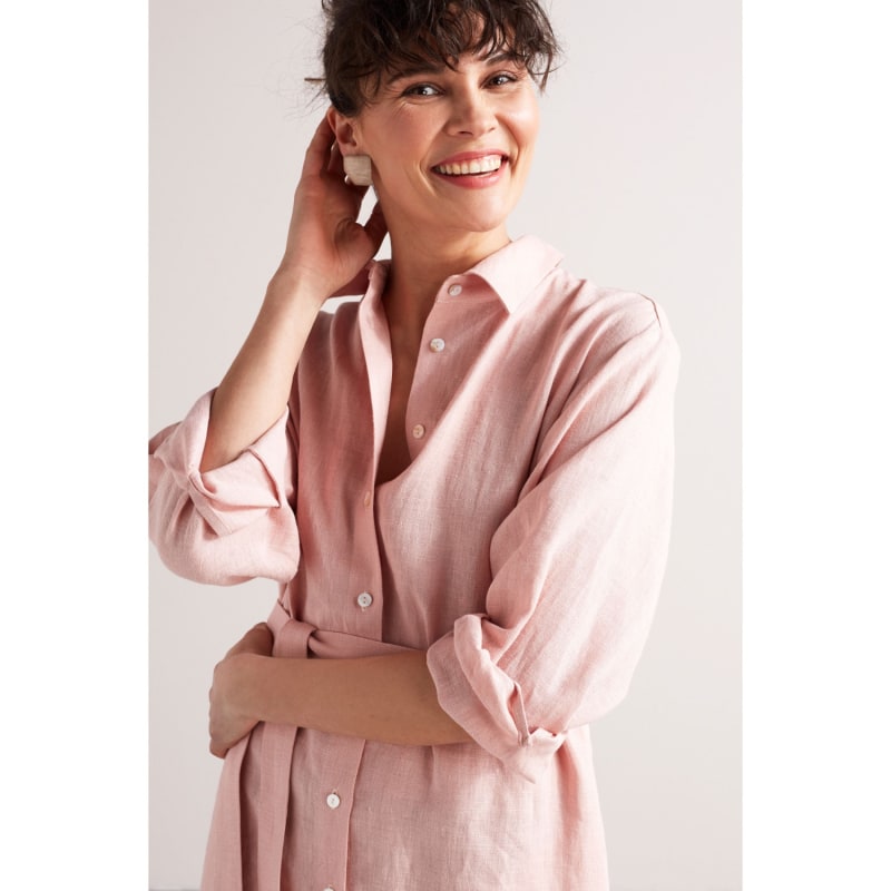 Dusky pink shirt dress clearance