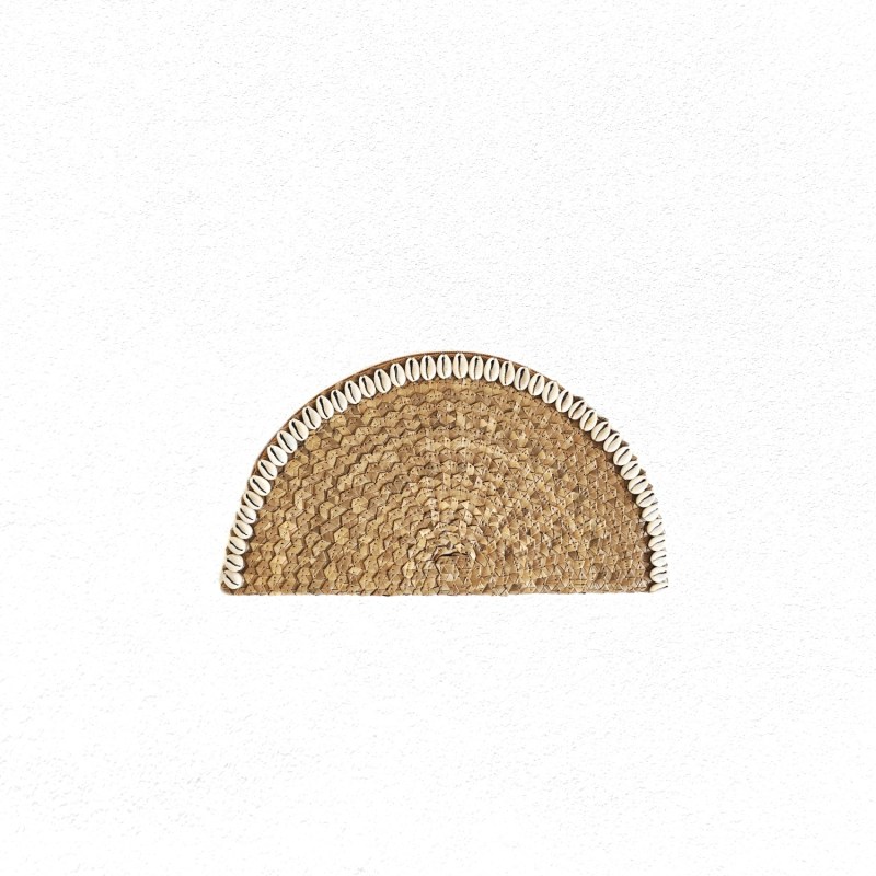 Thumbnail of Ezra Straw & Shell Clutch - Brown image