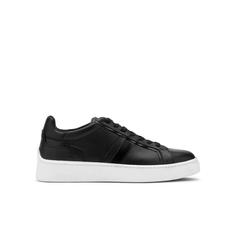 Thumbnail of Ezri Black Leather Men's Sneaker image