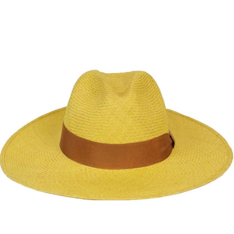 Thumbnail of Sol Straw Panama Hat - Yellow & Orange image