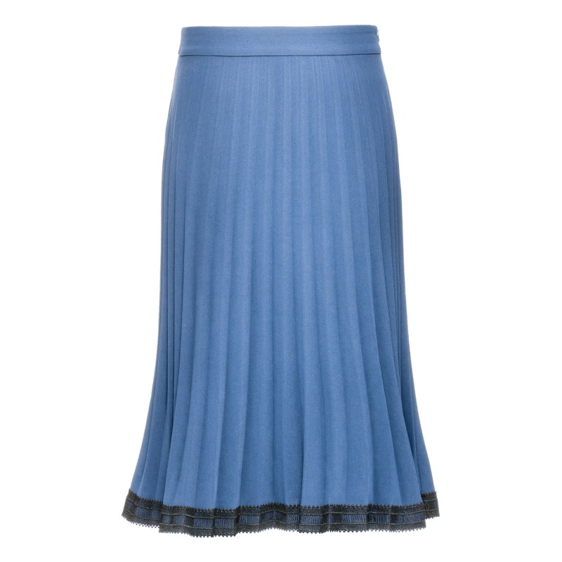 Lace Trimming Pleated Skirt | Smart and Joy | Wolf & Badger Lace Trimming Pleated Skirt | Smart and Joy | Wolf & Badger