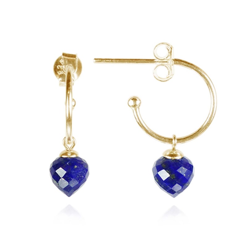 Thumbnail of Small Lapis Lazuli Hoop Earrings image