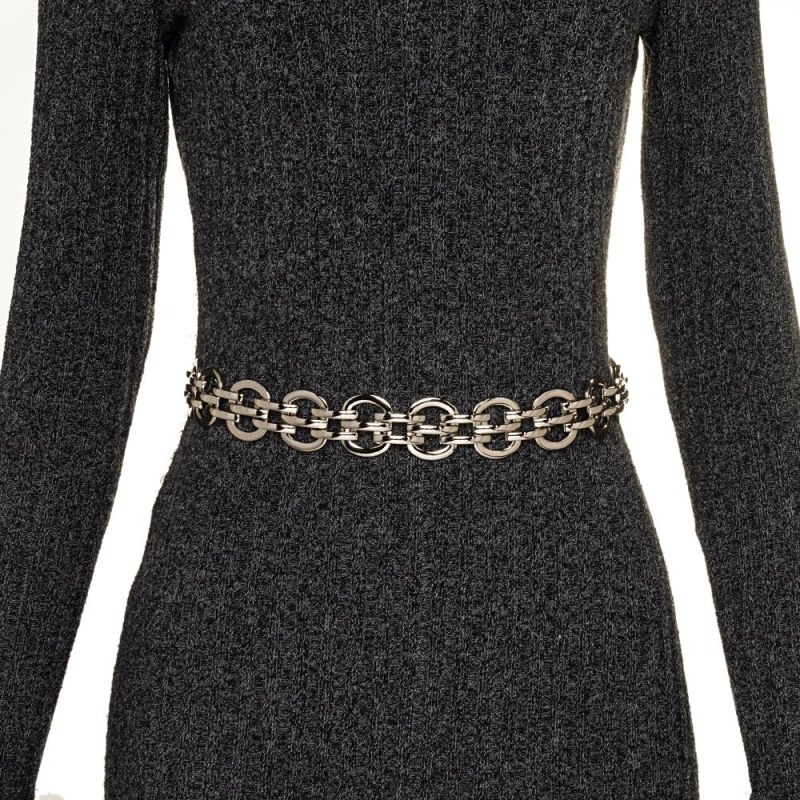 Silver metal outlet chain belt