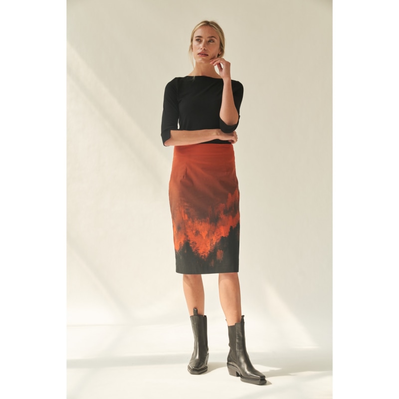 Thumbnail of Flame Print Pencil Skirt image