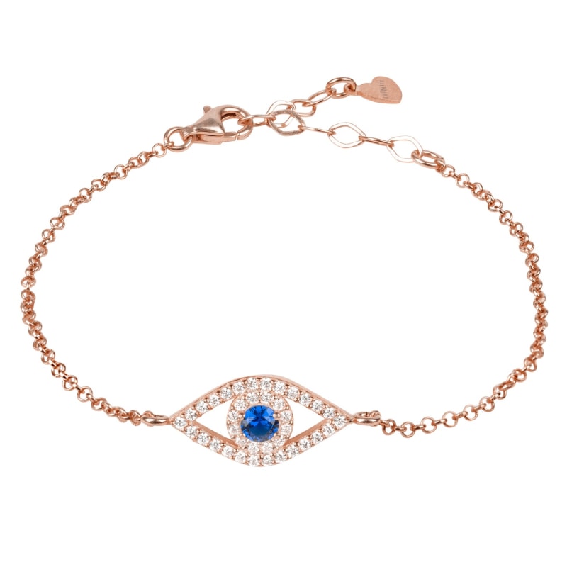 Thumbnail of Evil Eye Elliptical Bracelet - Blue, Pink & Purple, Rose Gold image