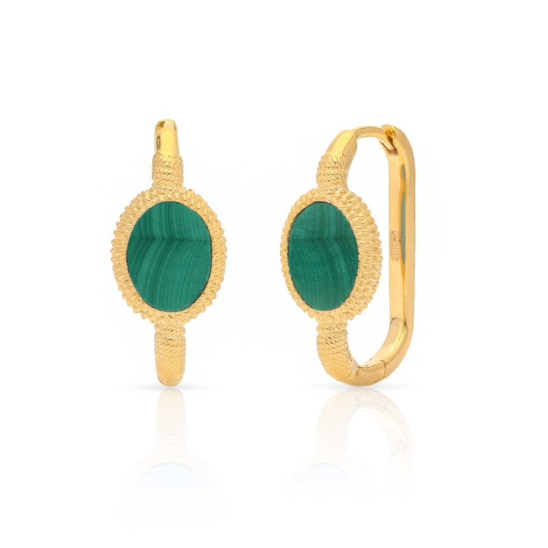 Thumbnail of Kora Gold Link Hoops - Gold, Green image