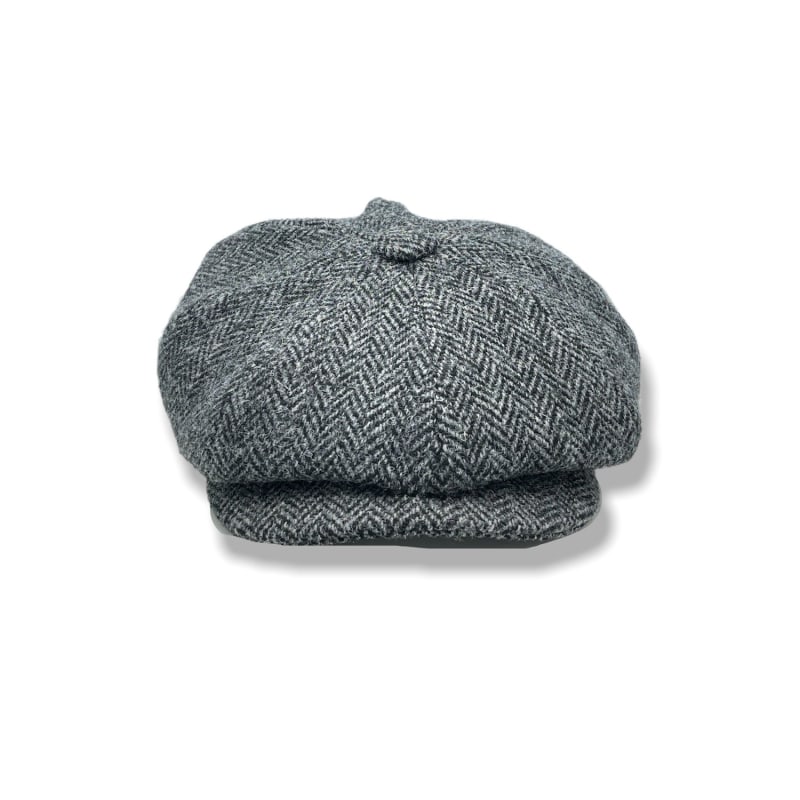 Thumbnail of Rileys Favourite Harris Tweed Bakerboy Cap In Grey Herringbone image