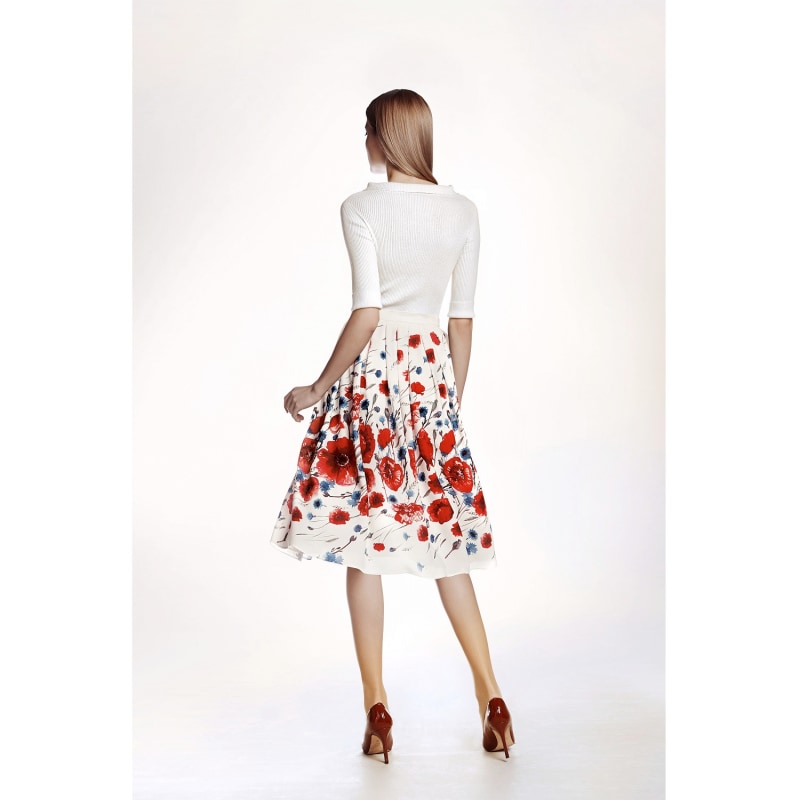 Thumbnail of Poppy Floral Print Midi Skirt image