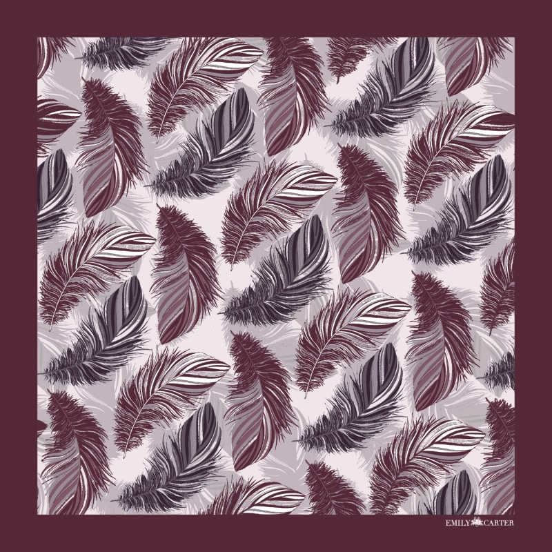 Thumbnail of The Feather Pocket Square Maroon image