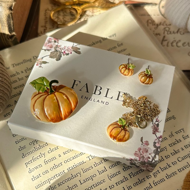 Thumbnail of Fable Black Pumpkin Small Jewellery Box, Pumpkin Charm image