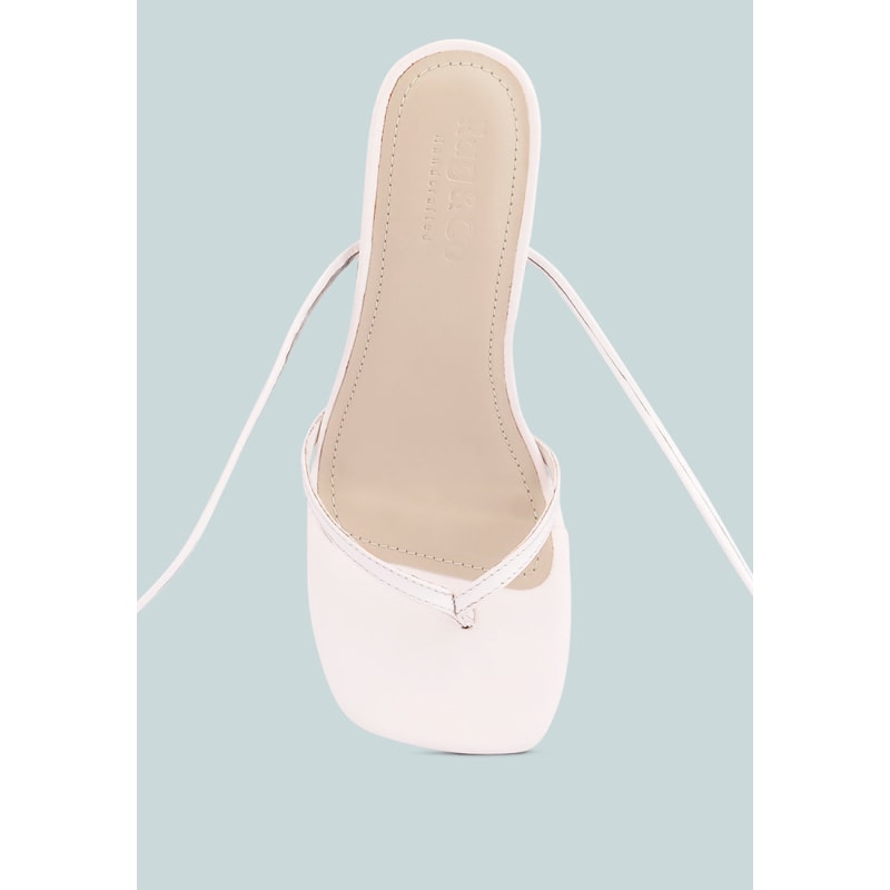 Thumbnail of Dorita White Kitten Heel Lace Up Sandal image
