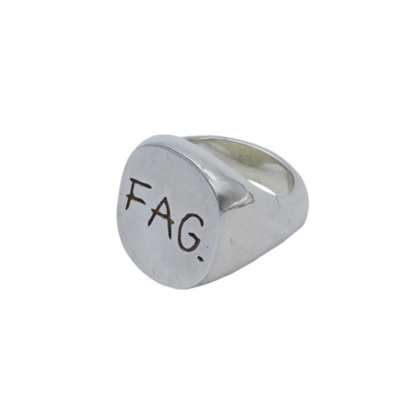 Thumbnail of Silver Chunky Fag Signet Ring image