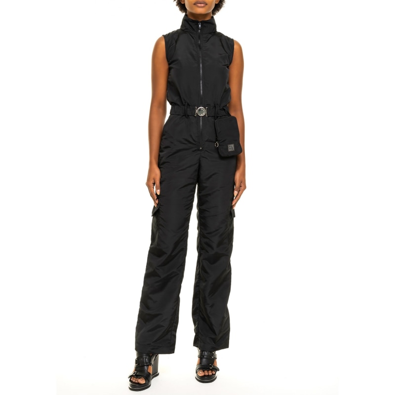 COMBINED NYLON JUMPSUIT - Black