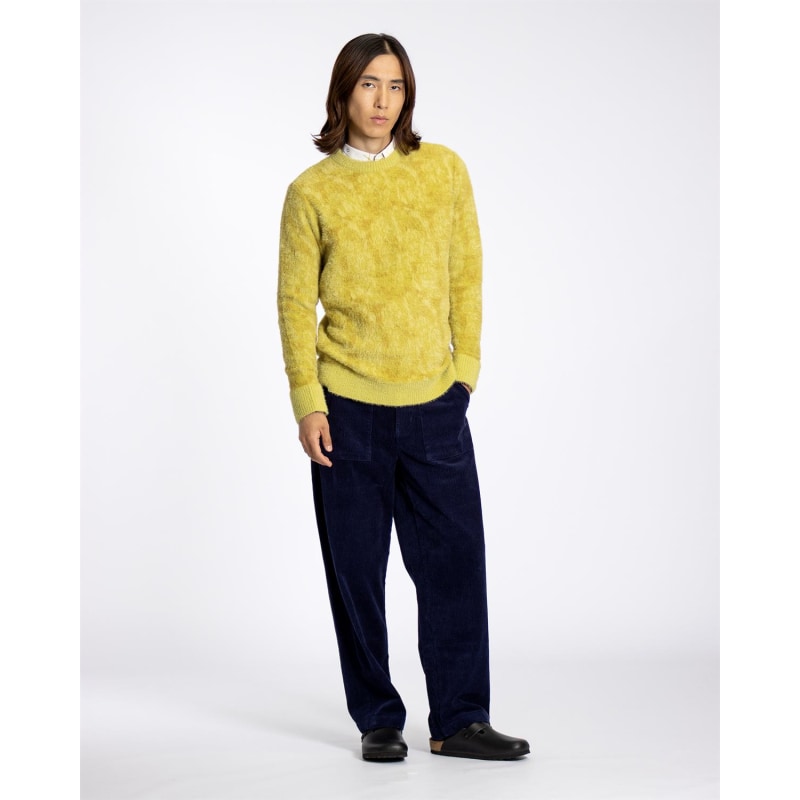 Eclipse Knit Fully Tie Die Fluffy Jumper For Men In Yellow Peraluna Wolf Badger