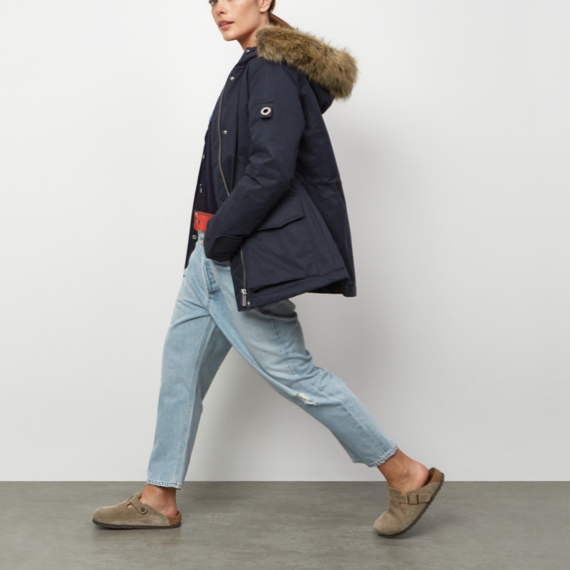 Thumbnail of Farringdon Faux Fur Parka - Navy Blue image