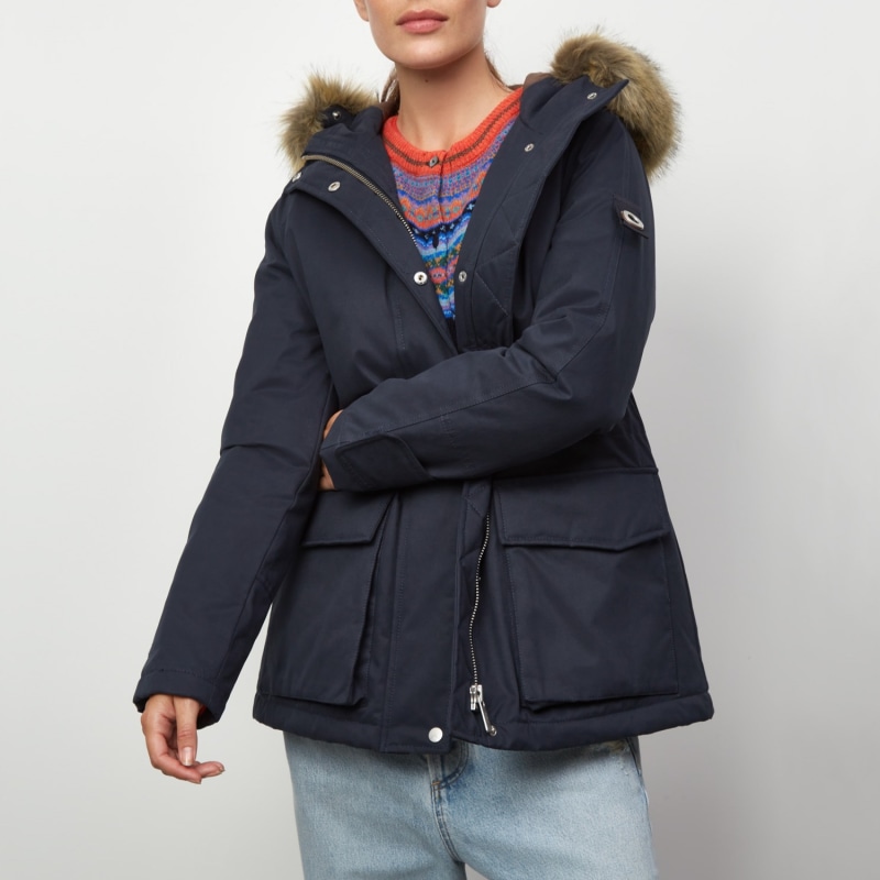 Thumbnail of Farringdon Faux Fur Parka - Navy Blue image