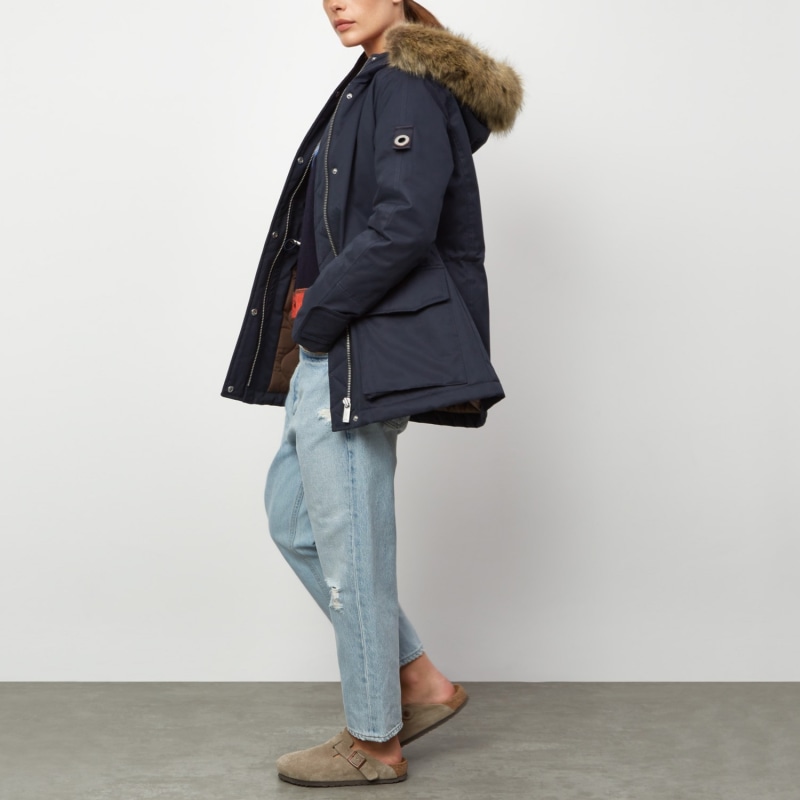 Thumbnail of Farringdon Faux Fur Parka - Navy Blue image