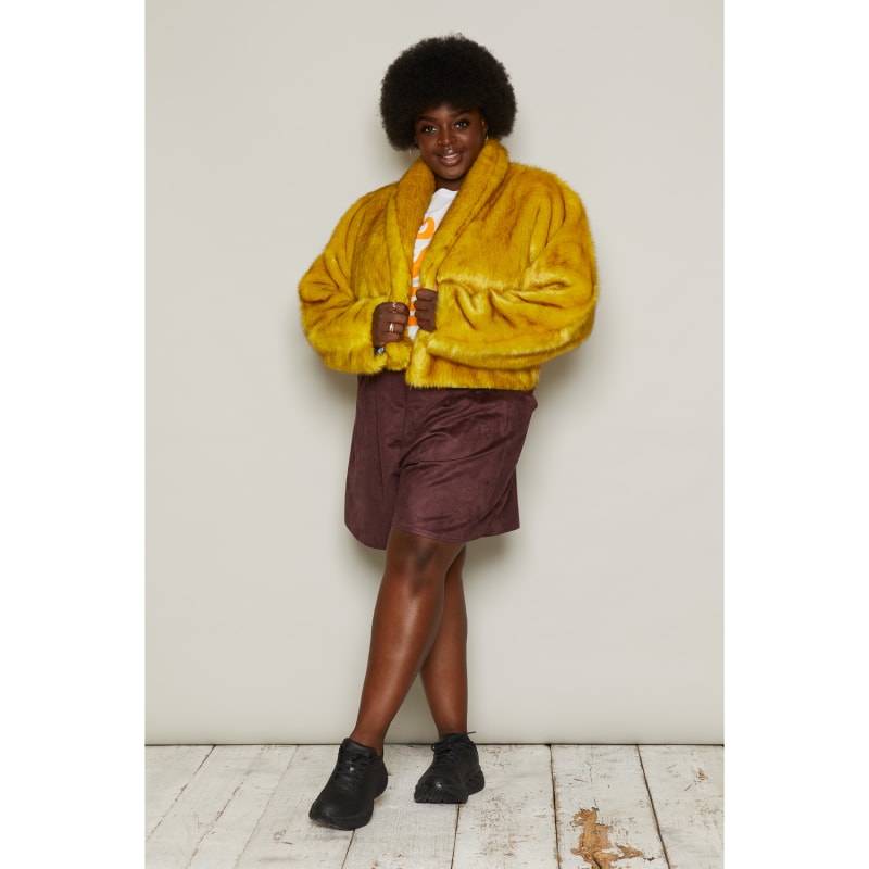 Thumbnail of Faux Fur Tiffany Jacket In Yellow image