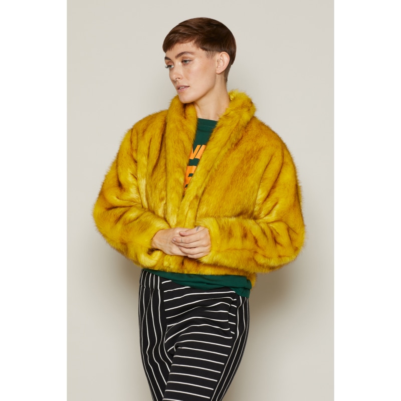 Thumbnail of Faux Fur Tiffany Jacket In Yellow image