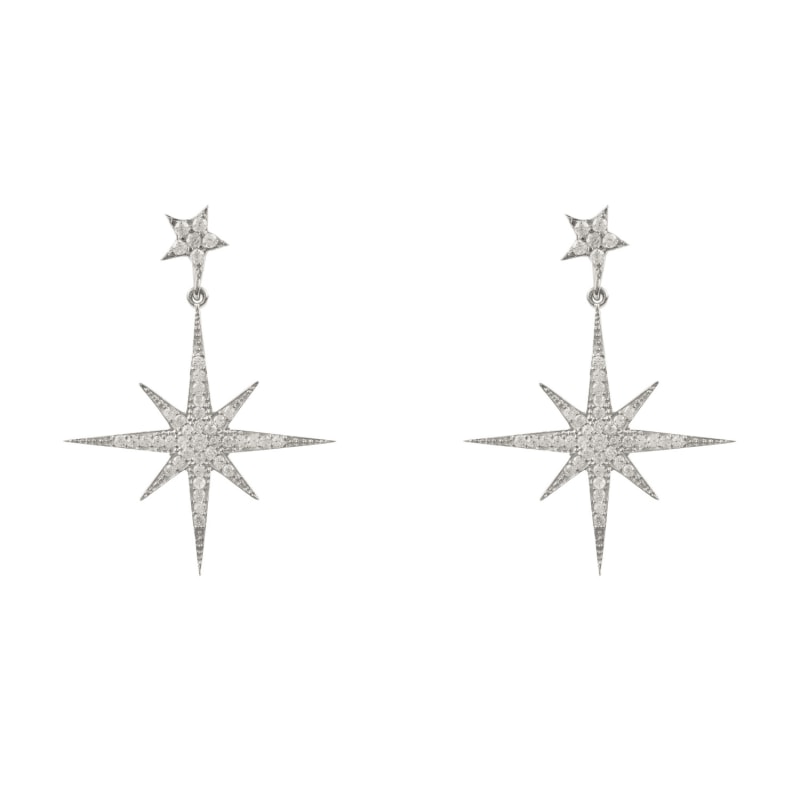 Thumbnail of Petite Star Burst Drop Earring Silver image