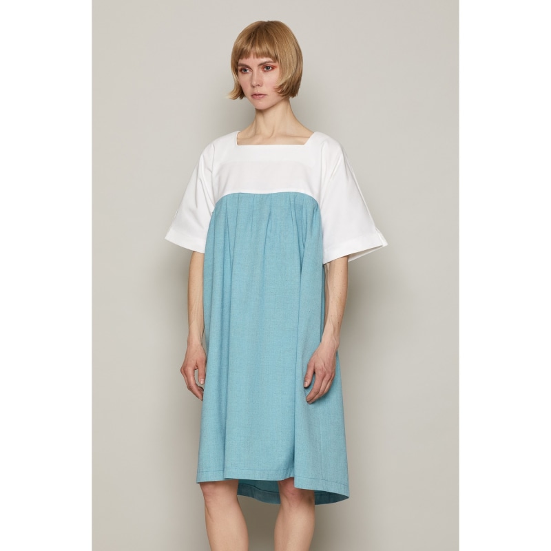 Thumbnail of Loose Fitted Cher Ami Dress Blue In Organic Cotton image