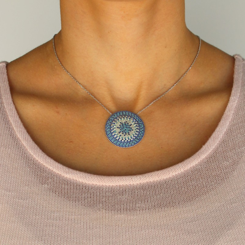 Turquoise sales disc necklace