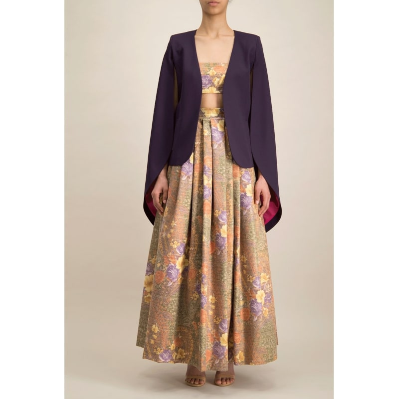 Thumbnail of Iconic Purple Gabardine Cape Jacket image