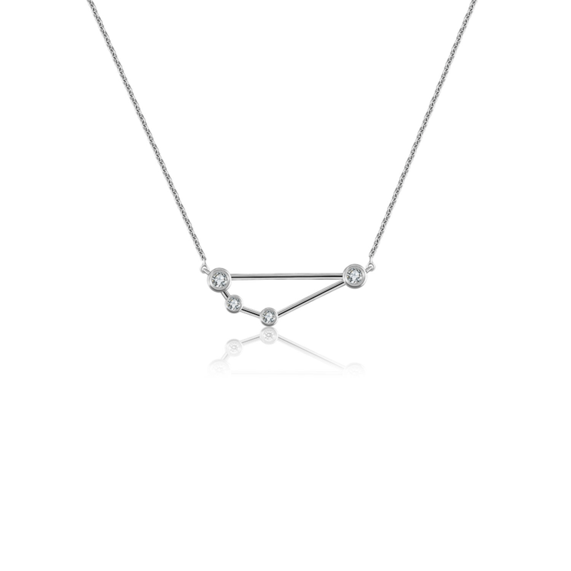 Thumbnail of Capricorn Zodiac Constellation Necklace 18K White Gold & Diamond image