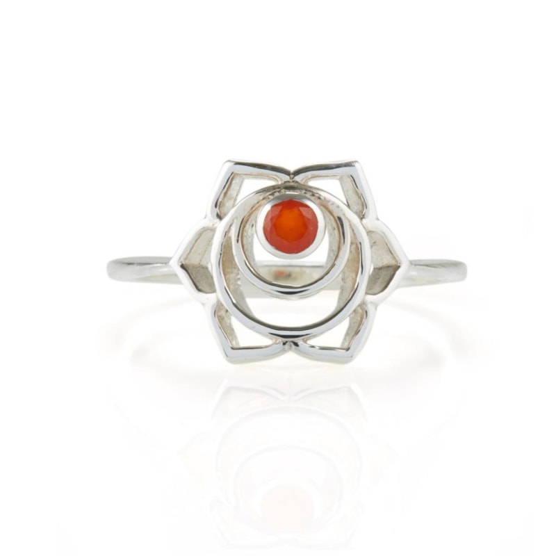 Thumbnail of Sacral Chakra Silver Ring - Carnelian image