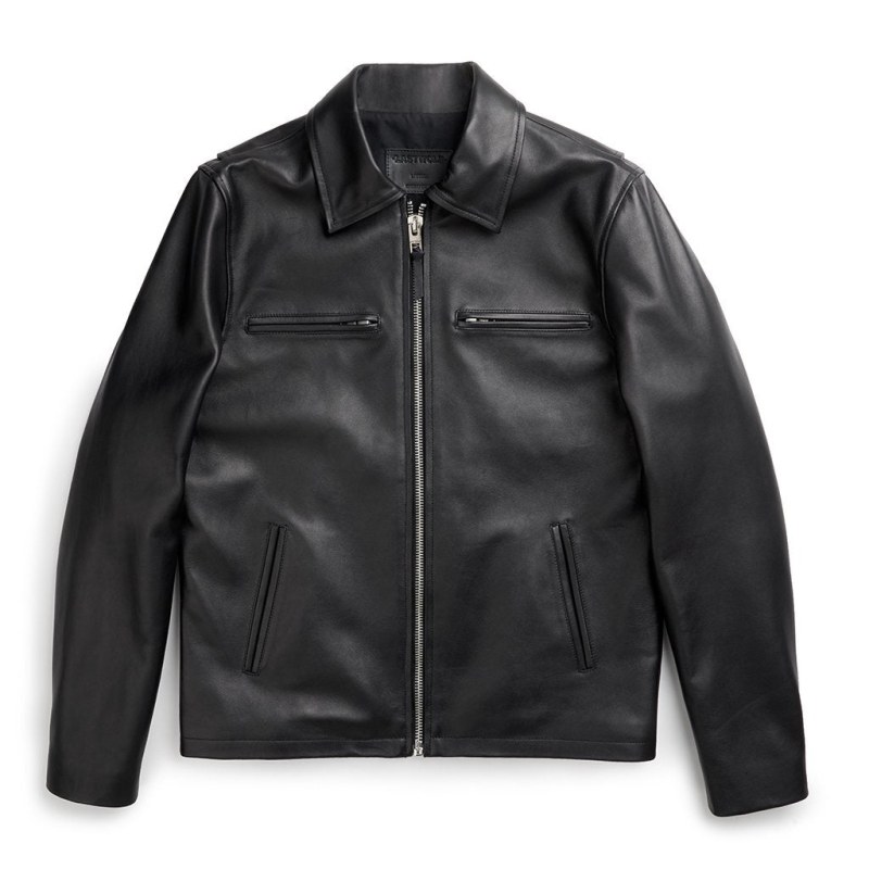 Thumbnail of Rainier Moto Leather Jacket - Black image