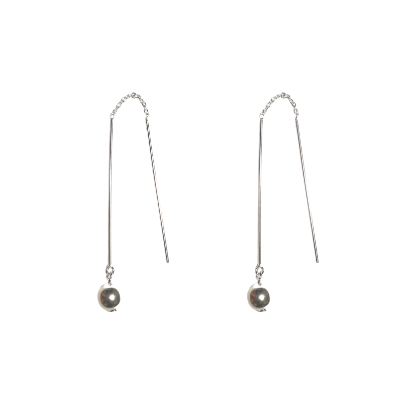 Sterling silver ball store drop earrings
