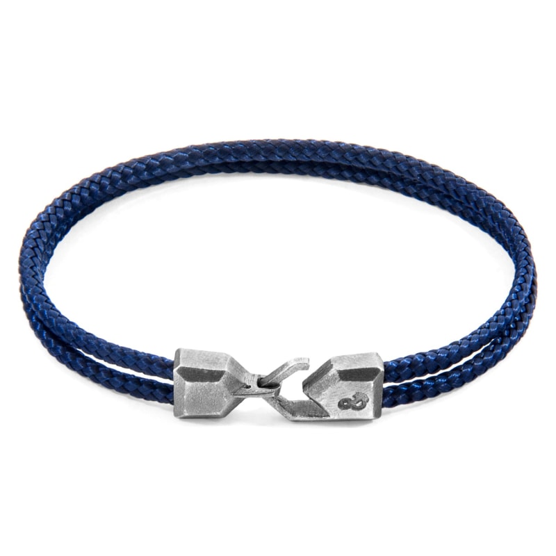 Thumbnail of Navy Blue Cromer Silver & Rope Bracelet image