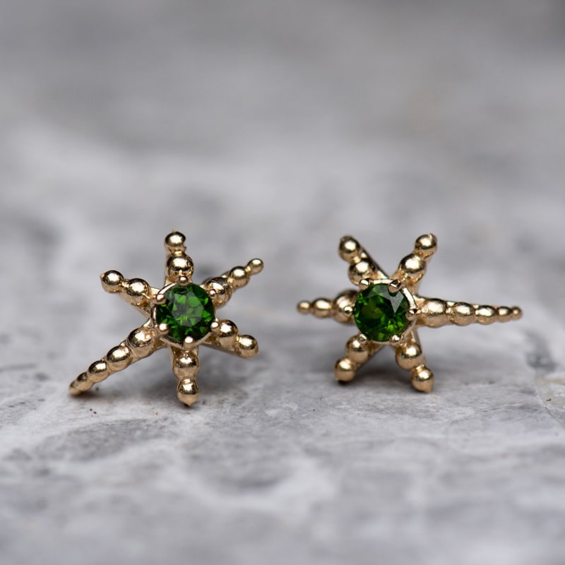 Thumbnail of Devi Earring Gold Chrome Diopside image