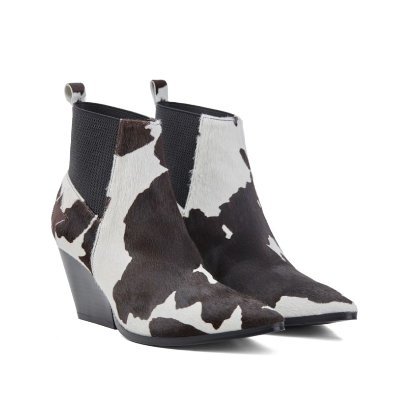 Felixa Cowprint Ankle Boots Rosamund Muir London Wolf Badger