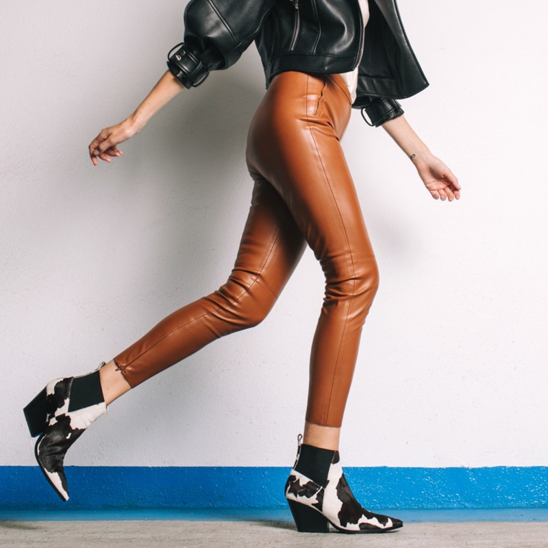 Cow print ankle boots clearance
