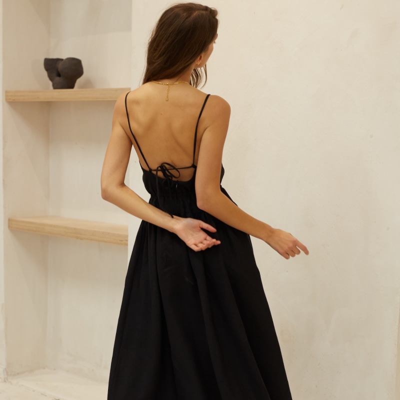 Thumbnail of Femme Linen Dress In Black image