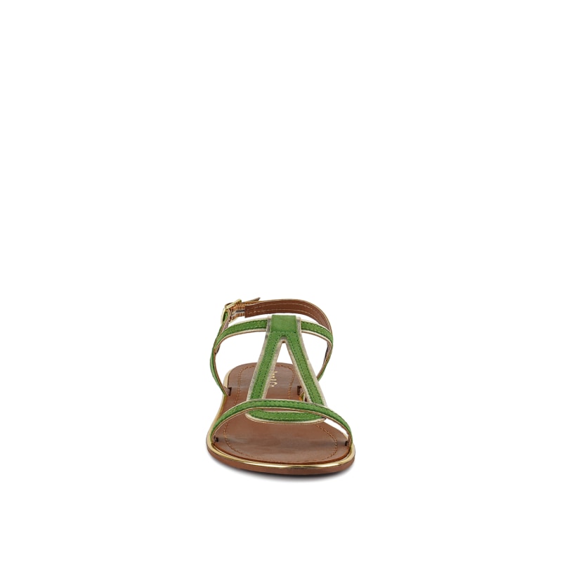 Thumbnail of Feodora Green Flat Slip-On Sandals image