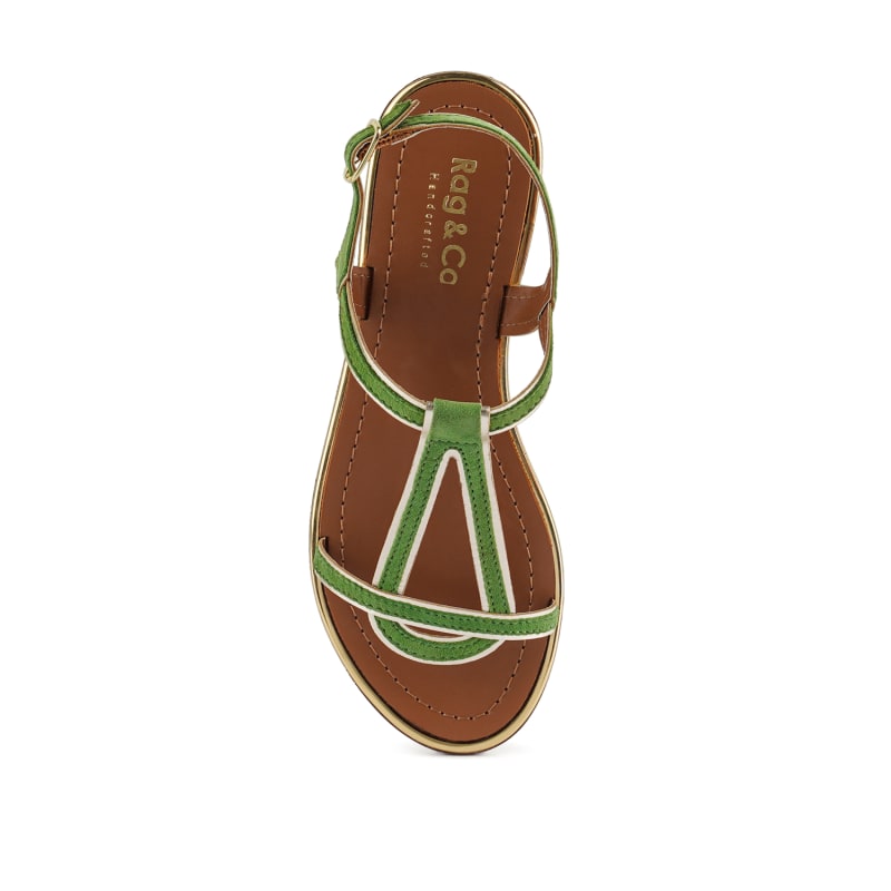 Thumbnail of Feodora Green Flat Slip-On Sandals image