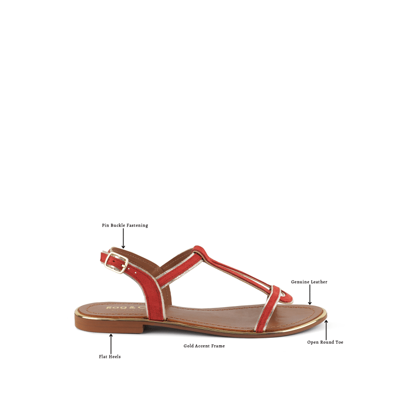 Thumbnail of Feodora Red Flat Slip-On Sandals image