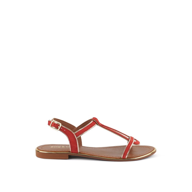 Thumbnail of Feodora Red Flat Slip-On Sandals image